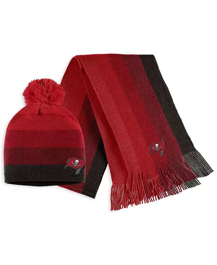 

Женский красный Tampa Bay Buccaneers Ombre Pom Knit Hat и шарф Set WEAR by Erin Andrews