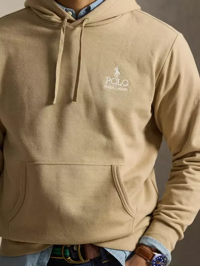 Худи Polo из хлопковой смеси, винтажный цвет хаки Ralph Lauren — фото 3
