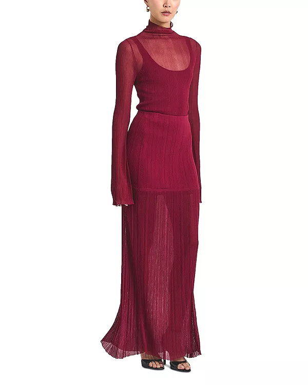 

Прозрачная вязаная юбка Ромина Derek Lam 10 Crosby, розовый