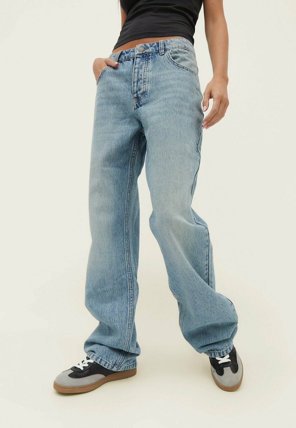

Джинсы-сигареты Mid Rise Stradivarius, цвет dark blue denim
