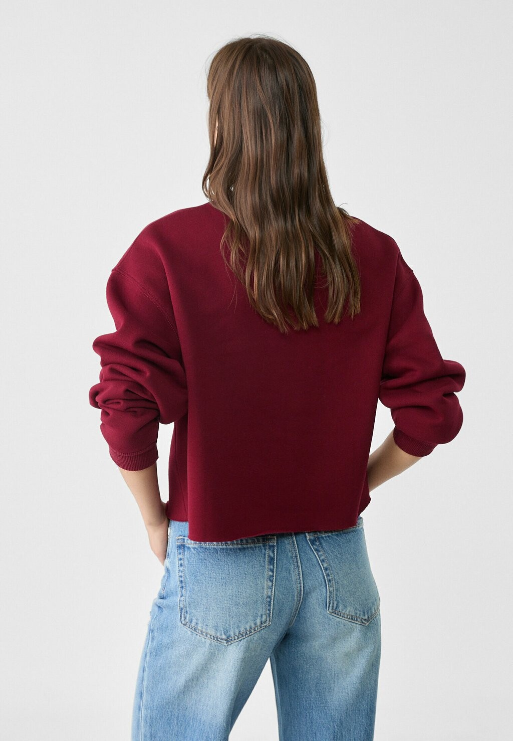 

Толстовка CROPPED Stradivarius, Бордо