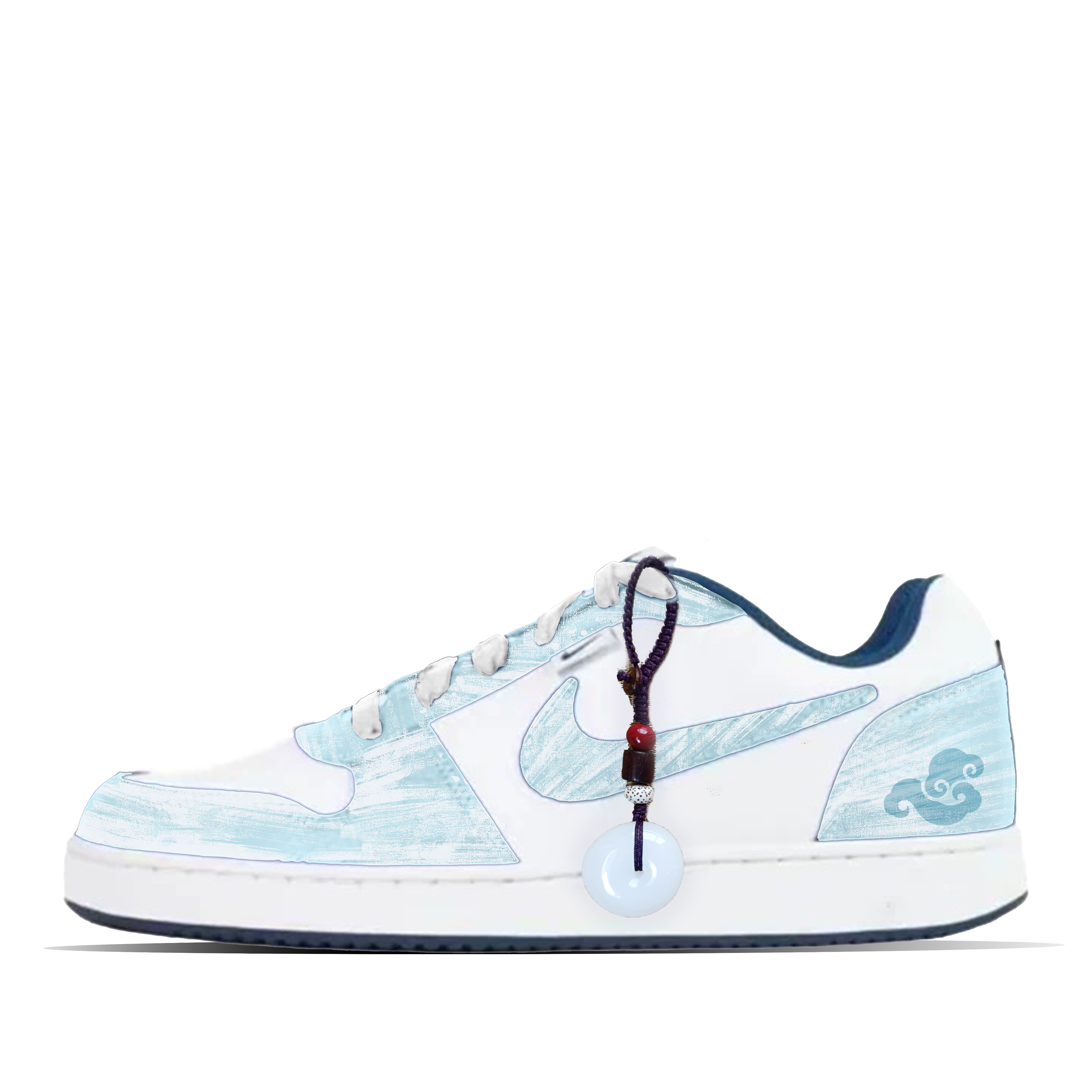 

Nike Износостойкие низкие кроссовки для скейтбординга EBERNON из коллекции Spring Dawn, мужские, сине-белые