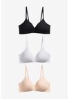 

Бюстгальтер на косточках DAISY LIGHT PAD NON WIRE COTTON BLEND BRA 3 PACK Next, черный