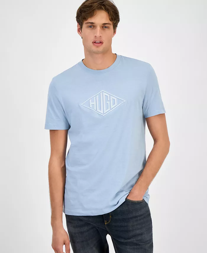 

Мужская футболка Dalendi с хлопковым логотипом Hugo Boss, синий