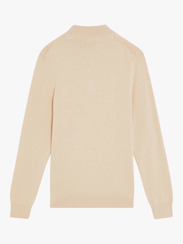 Детская хлопковая кофта с молнией на четверть Lyle & Scott, Beige — фото 2
