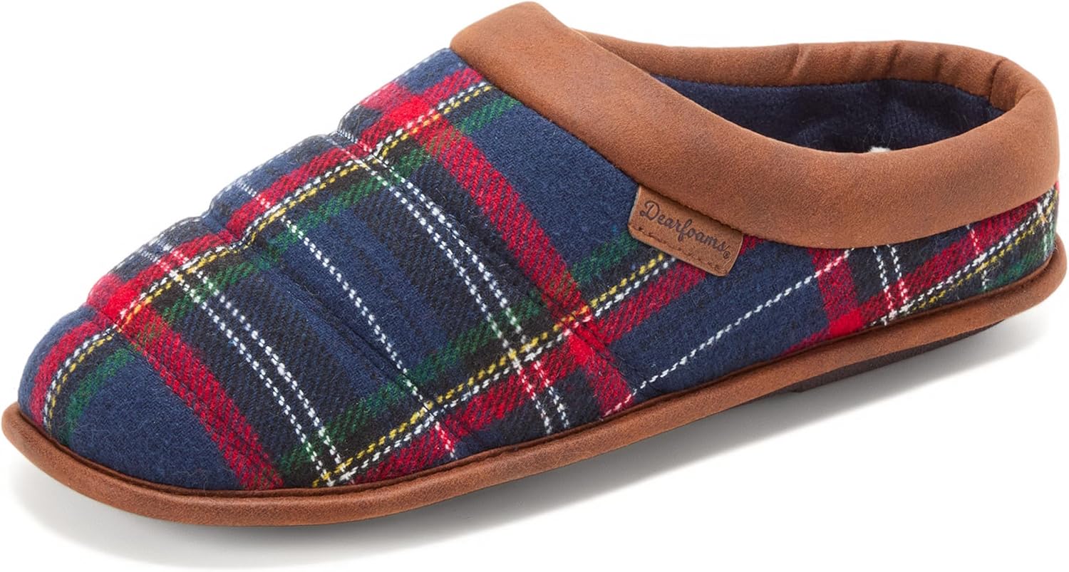 

Мужские домашние тапочки Dearfoams Asher с дышащей мемори-пеной, синий