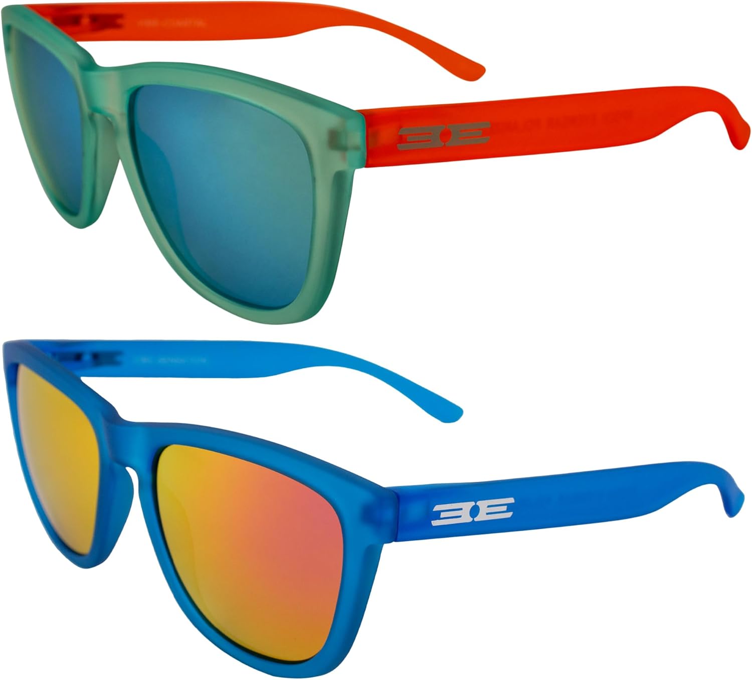 

Солнцезащитные очки Epoch Eyewear Vibe с поляризацией, женские и мужские, 2 пары: океанско-голубые с бирюзовыми зеркальными линзами и голубые с розовыми зеркальными линзами, Blue-teal/Blue-pink