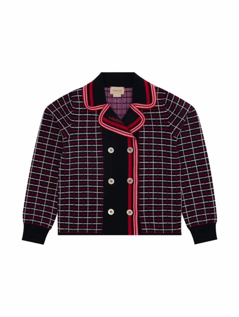 

Вязаный кардиган в клетку Gucci, мультиколор