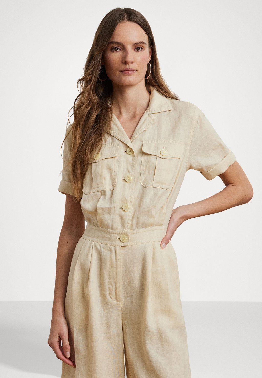 

Комбинезон SOFT DRAPEY LINEN JUMPSUIT Lauren Ralph Lauren, Ivory Beige