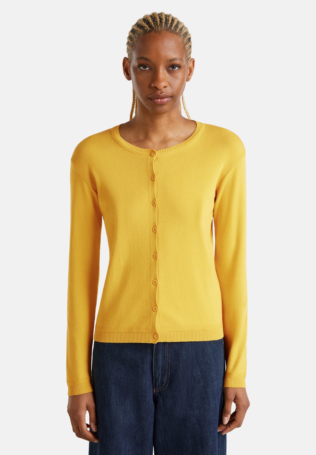 

Кардиган CREW NECK United Colors of Benetton, желтый