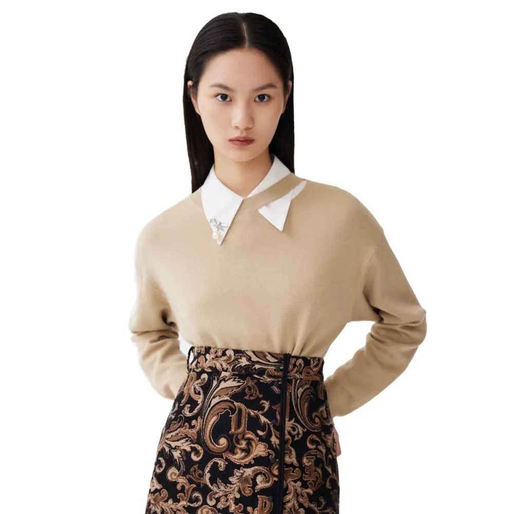 

Свитер Lily Fashion Hollow, коричневый