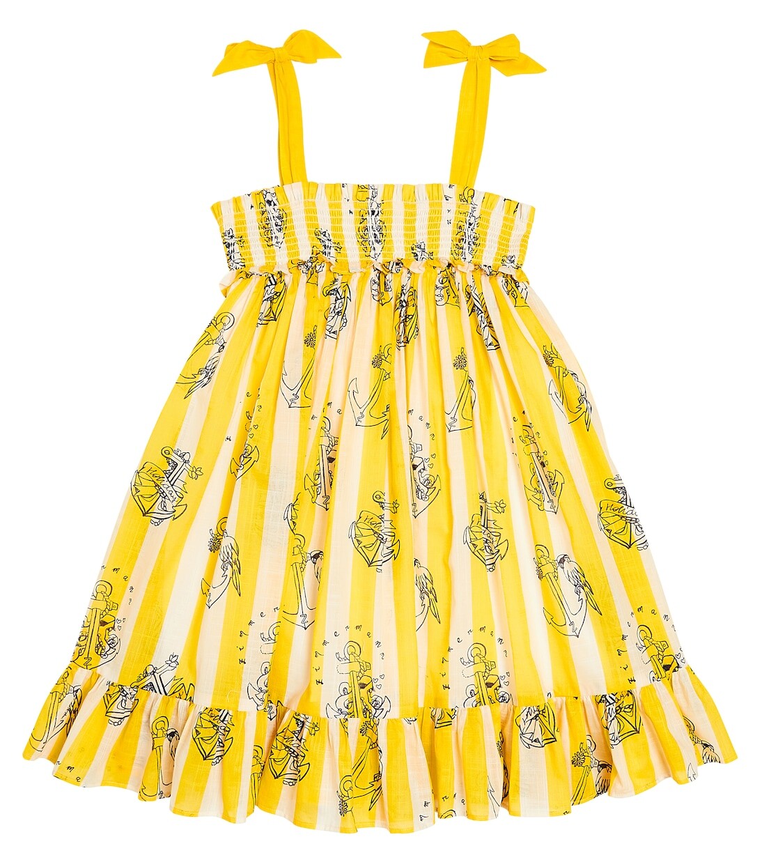 

Хлопковое платье alight в полоску Zimmermann Kids, мультиколор