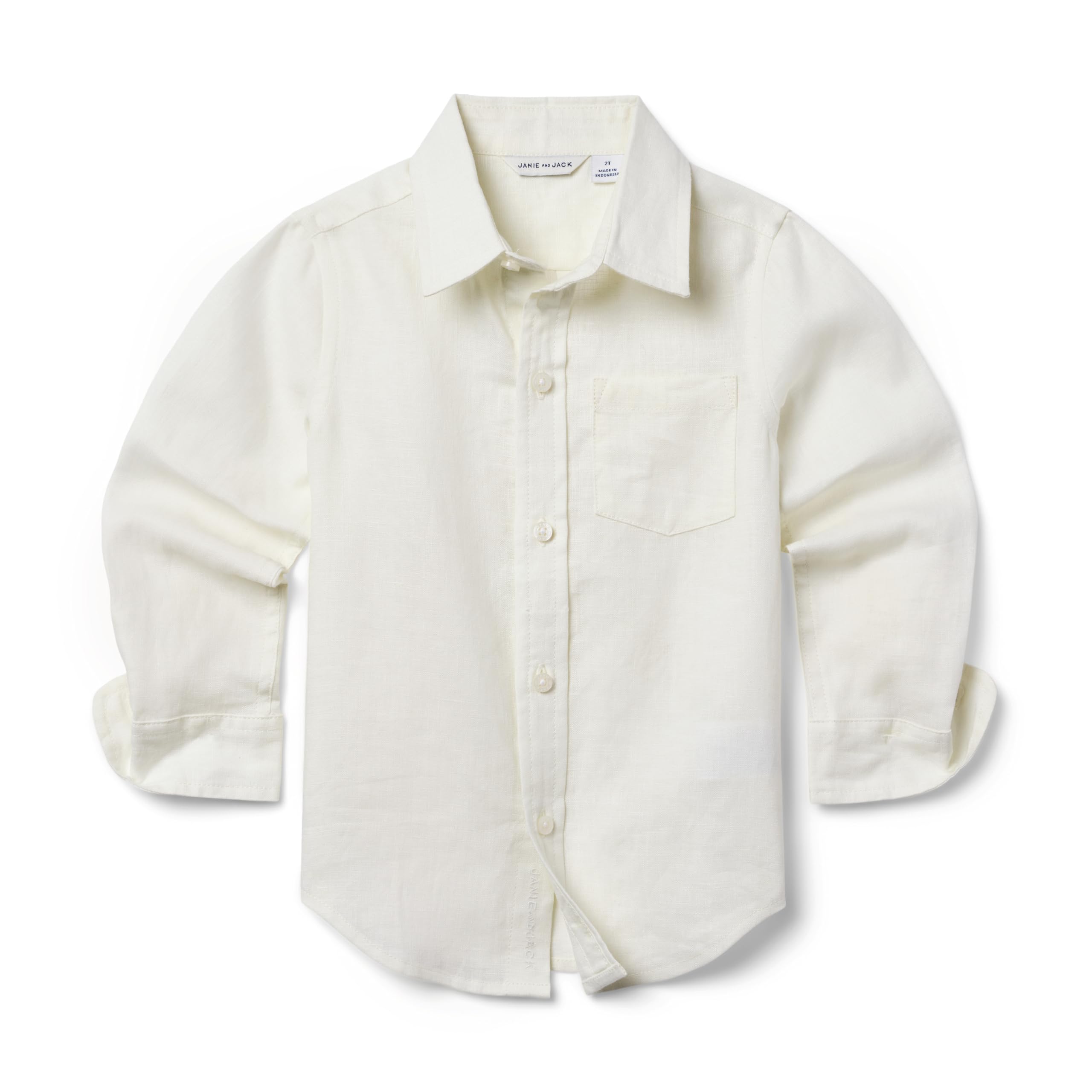

Рубашка Janie and Jack Linen Roll Up Shirt, белый
