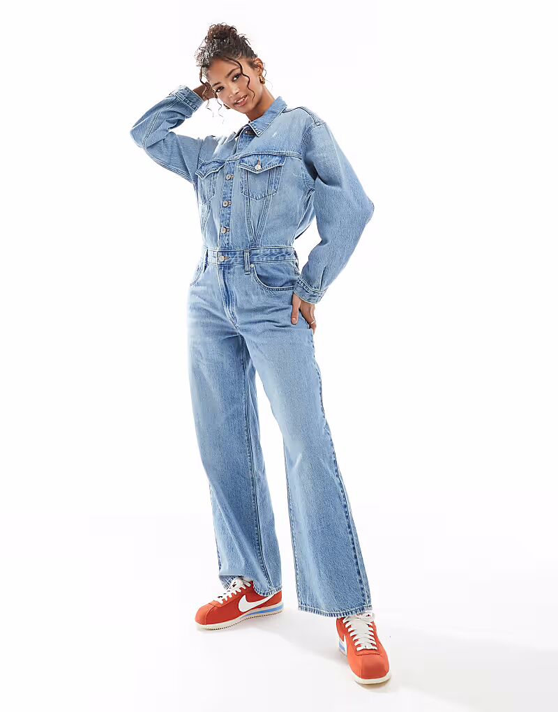 

Мешковатый джинсовый комбинезон Levi's светло-голубого цвета