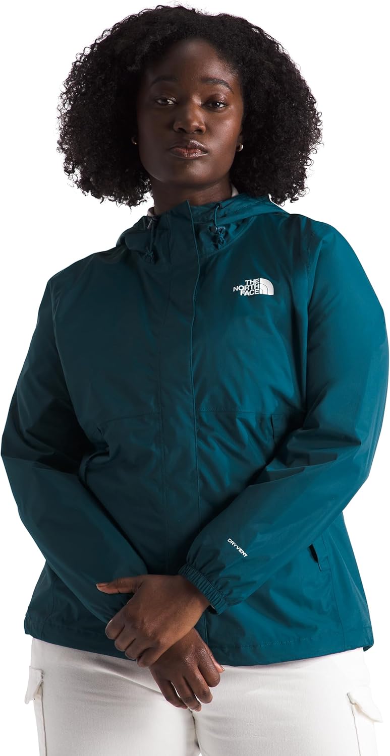 

THE NORTH FACE Женская водонепроницаемая куртка Antora Дышащий дождевик с капюшоном и альпийскими карманами на молнии, Midnight Petrol