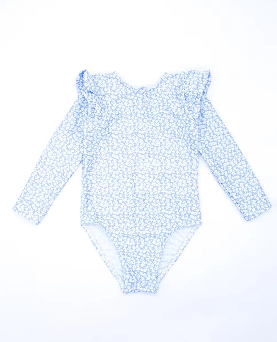 

Малышка купальник с длинными рукавами с принтом Fina Ejerique, синий