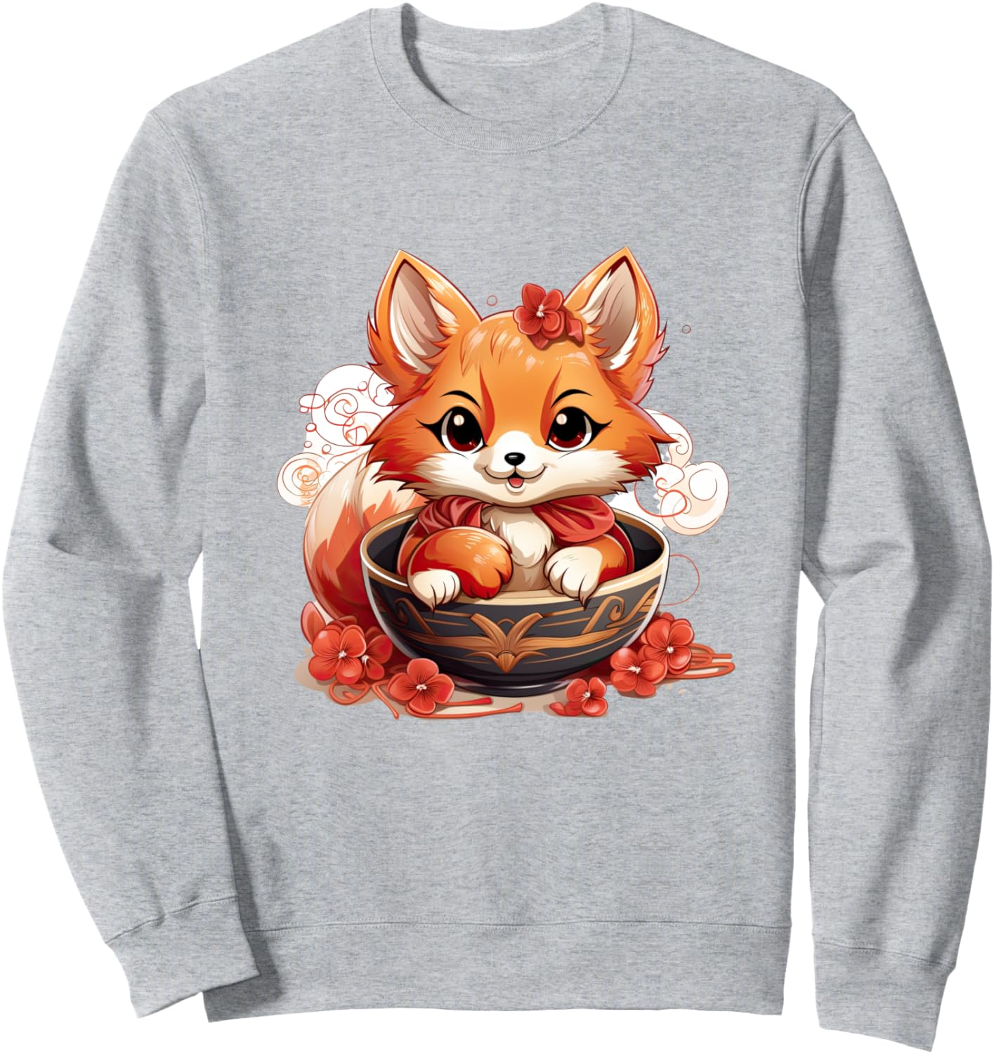 

Толстовка Japanese Ramen Eating Animal Design, серый