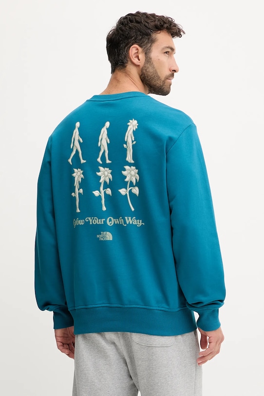 

Хлопковая толстовка Connect Relaxed The North Face, бирюзовый
