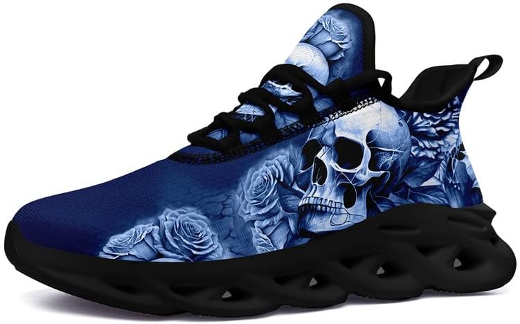 

Модные кроссовки с черепом для мужчин и женщин, с дерзкой элегантностью, готические легкие кроссовки из сетки EVA для ходьбы, тенниса и спорта Awsole, черный