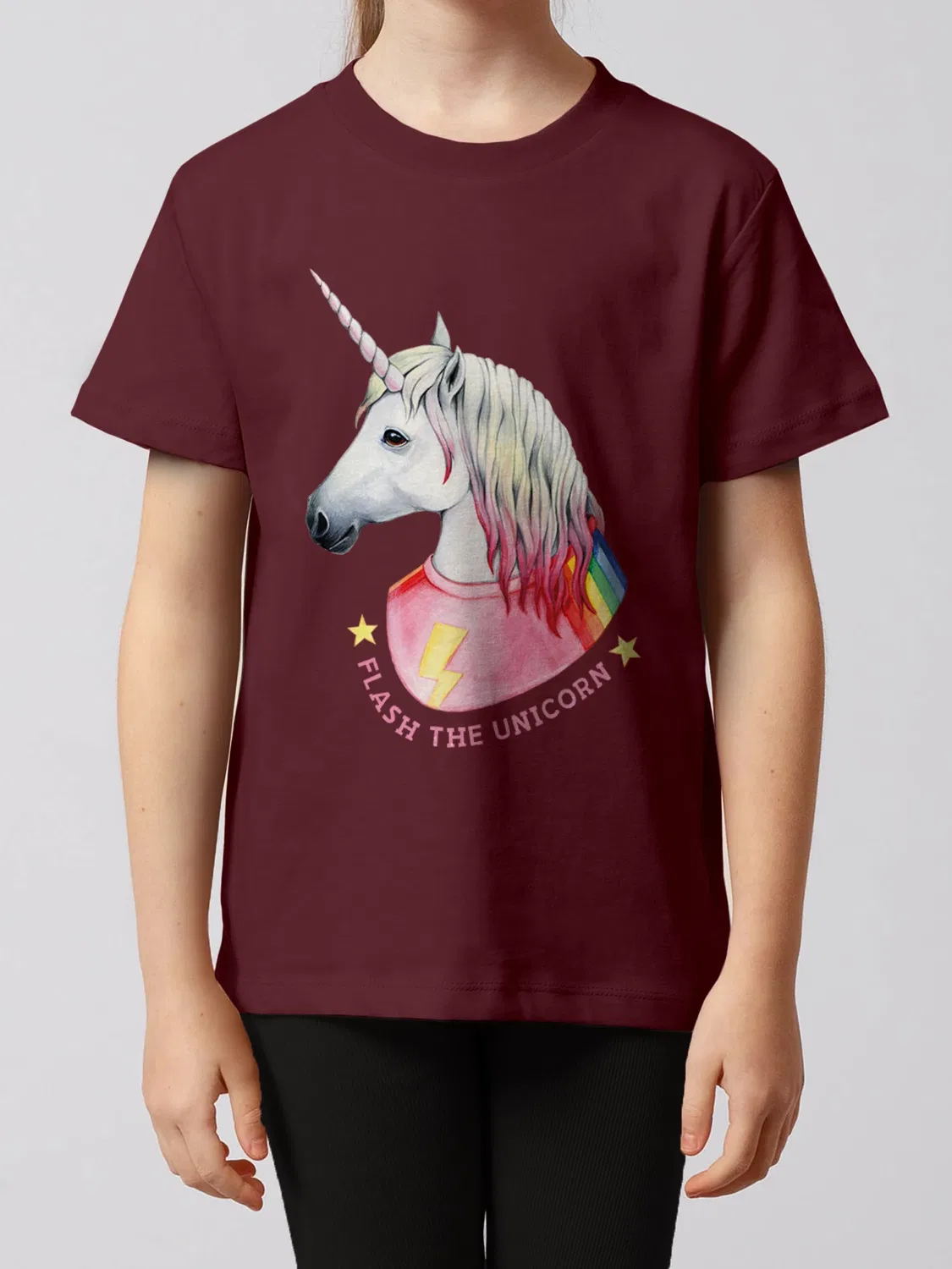 Футболка с единорогом Wat? Apparel, винно-красный