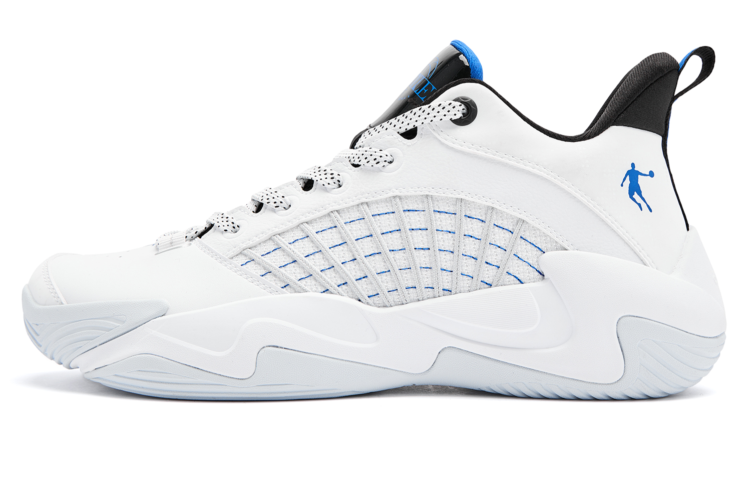 

QIAODAN Баскетбольные кроссовки Jordan White Digital Blue с амортизаторами, противоскользящие, износостойкие, низкие