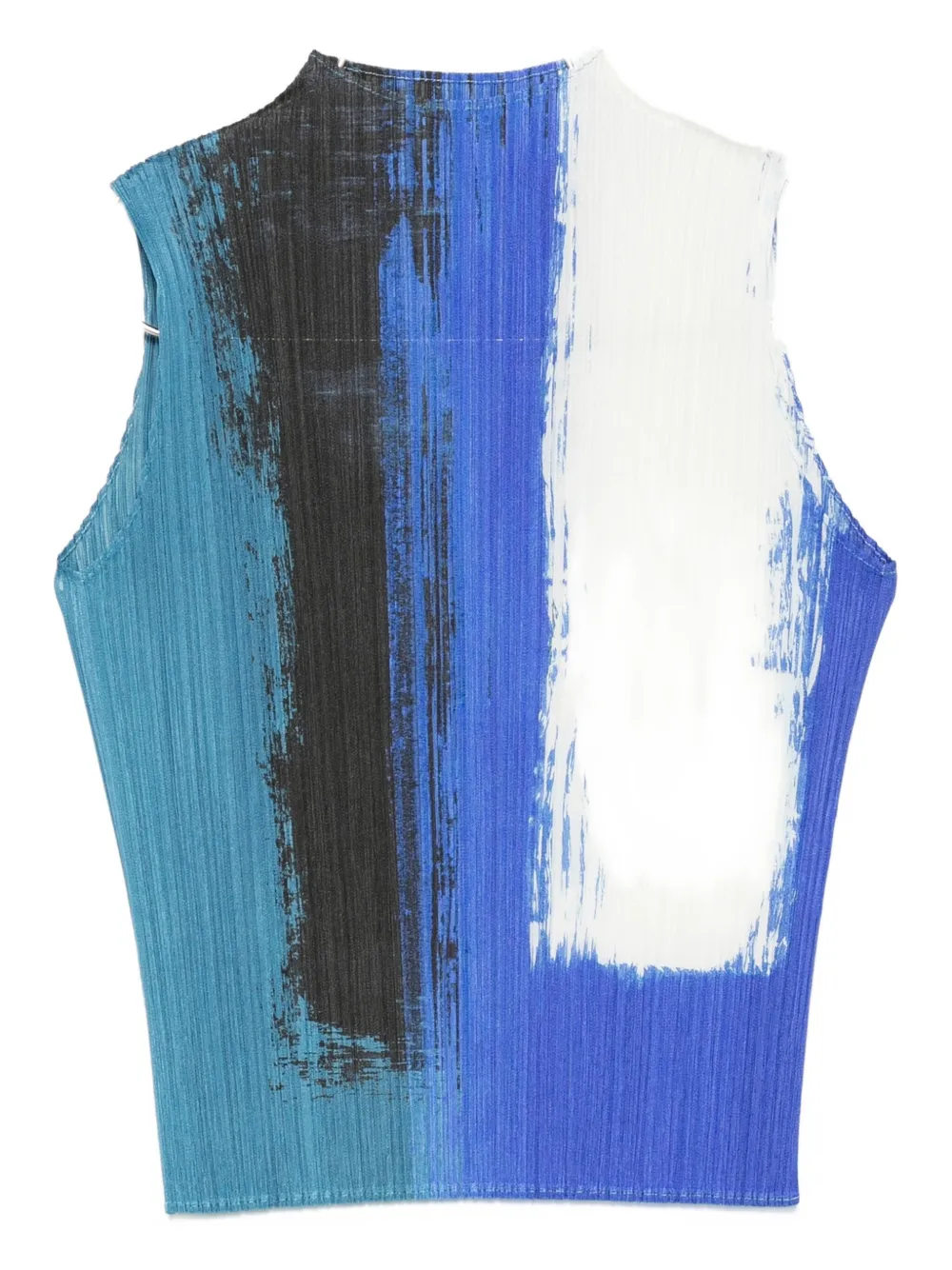 

Плиссированный топ с эффектом краски Pleats Please Issey Miyake, синий