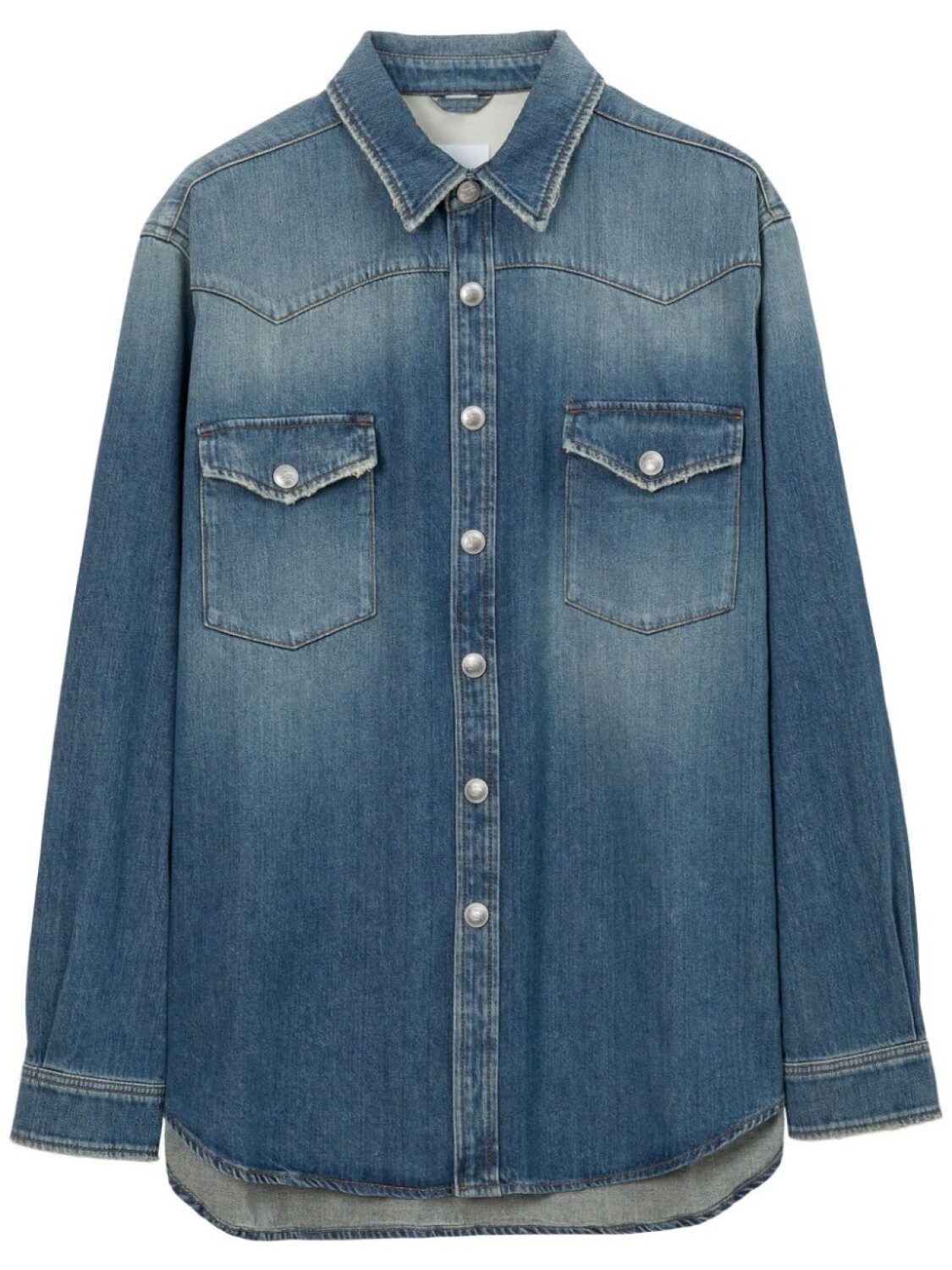 

Burberry джинсовая рубашка с длинными рукавами, синий