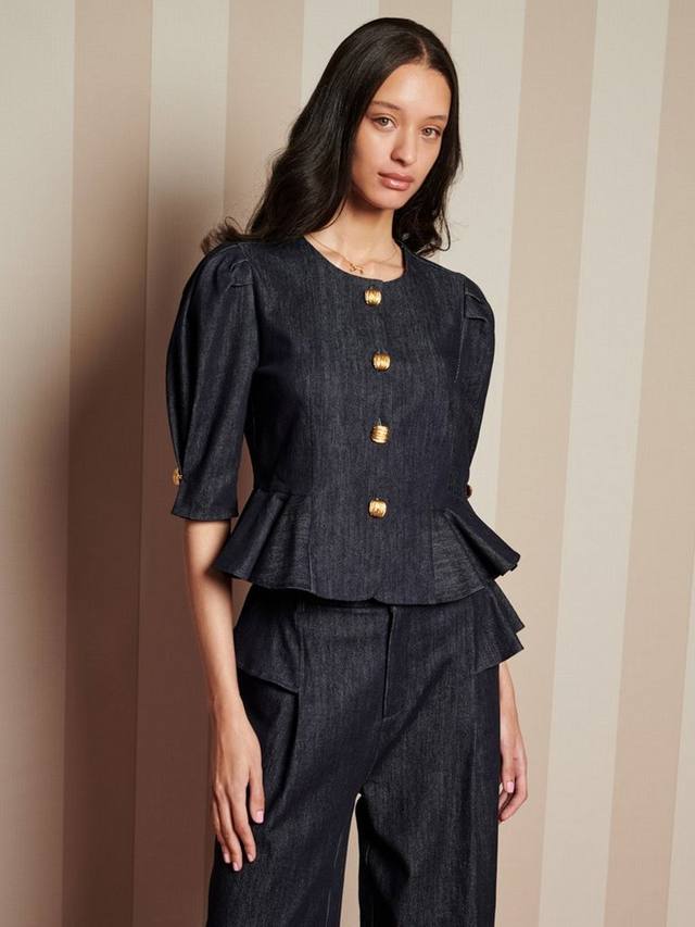 

Curio топ с воланами из денима Sister Jane, Navy