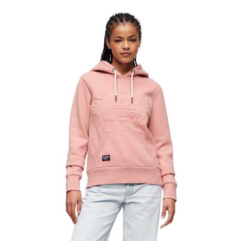 

Худи Superdry Embossed Vintage Logo Graphic, розовый