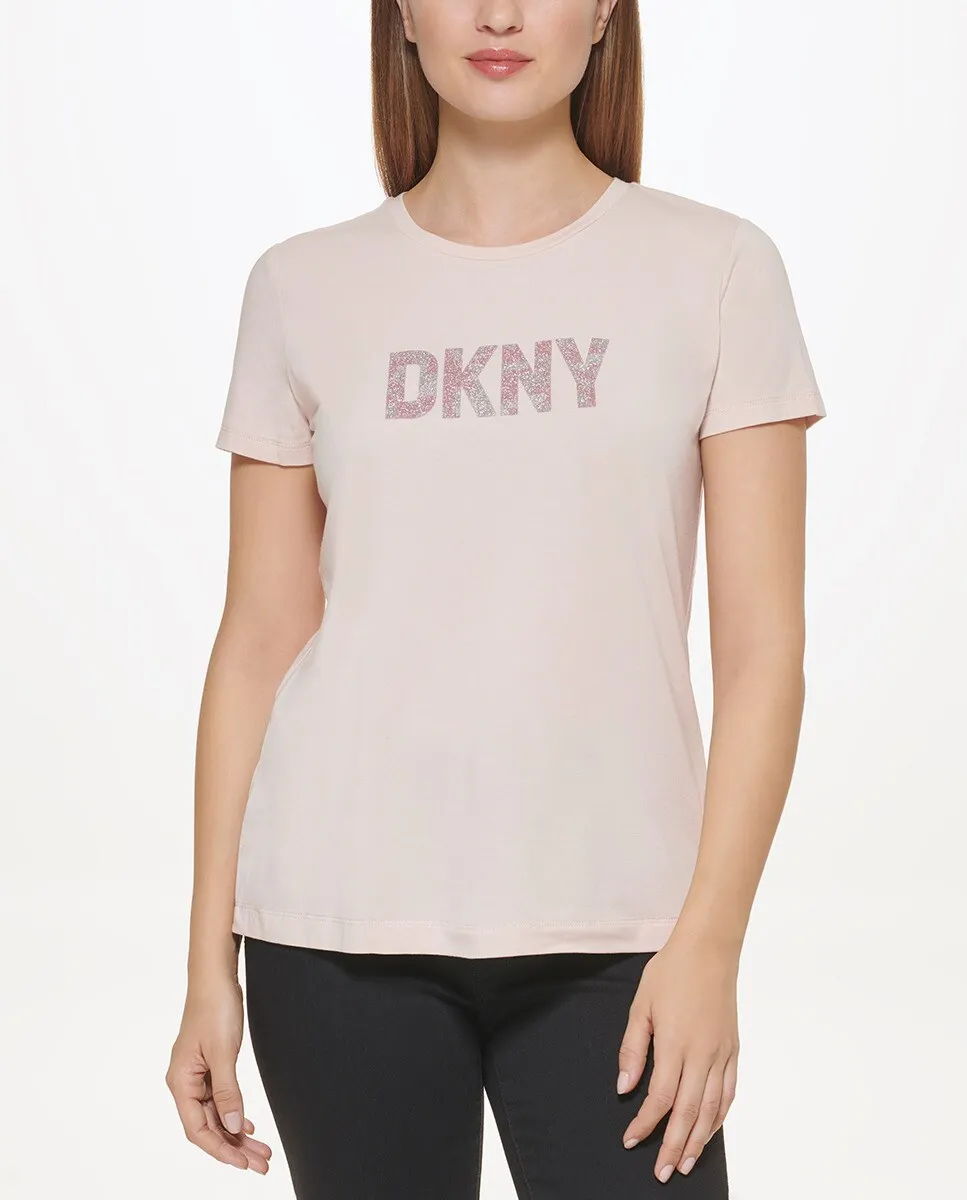 

Женская футболка с круглым вырезом и короткими рукавами DKNY, серый