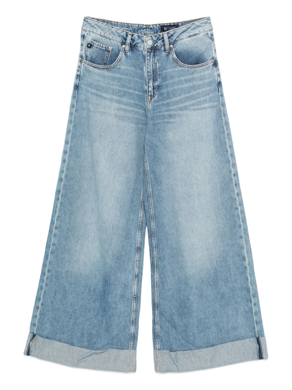 

Джинсы с эффектом потертостей и подворотами Ag Jeans, синий