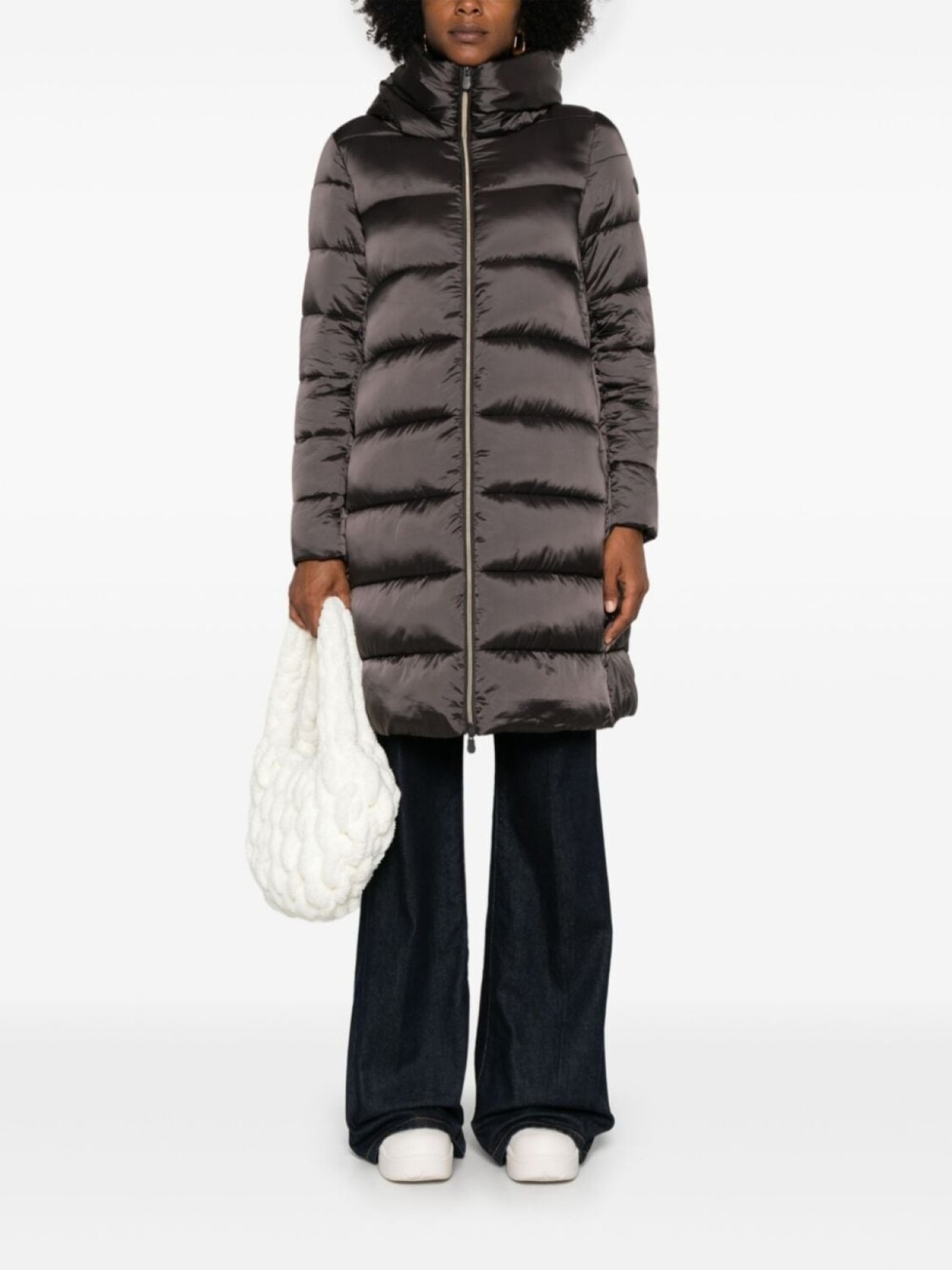 

Save The Duck пальто с нашивкой-логотипом, коричневый