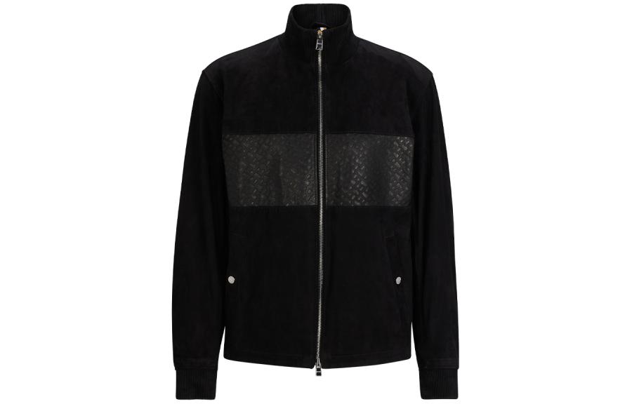 

HUGO BOSS Мужская кожаная куртка SS24, черная, Черный, HUGO BOSS Мужская кожаная куртка SS24, черная