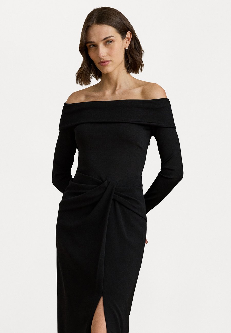 

Платье Lauren Ralph Lauren RIB-KNIT & CREPE OFF-THE-SHOULDER GOWN, Black
