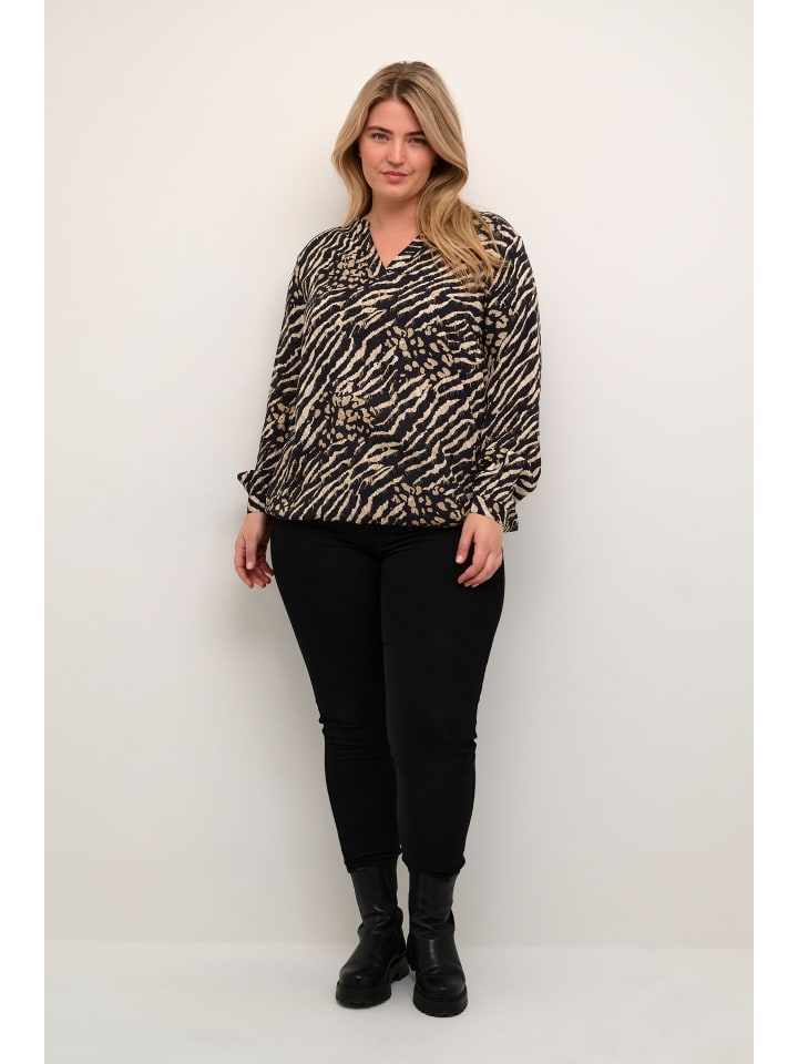 

Блузка KAFFE curve, цвет black and brown animal print