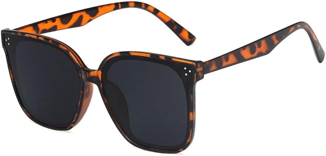 

Модные солнцезащитные очки класса люкс с заклепками для женщин и мужчин, винтажные, стильные, для путешествий и вождения, с защитой от УФ-излучения UV400 VVTWSSW, Leopard Gray