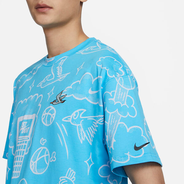 Футболка max90 футболка с принтом по всей поверхности баскетбольная футболка Nike, синий — фото 2