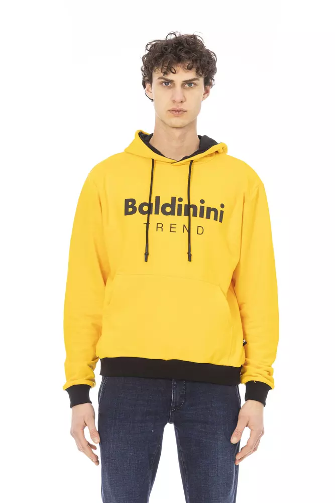 

Желтая хлопковая мужская толстовка с капюшоном Baldinini Trend