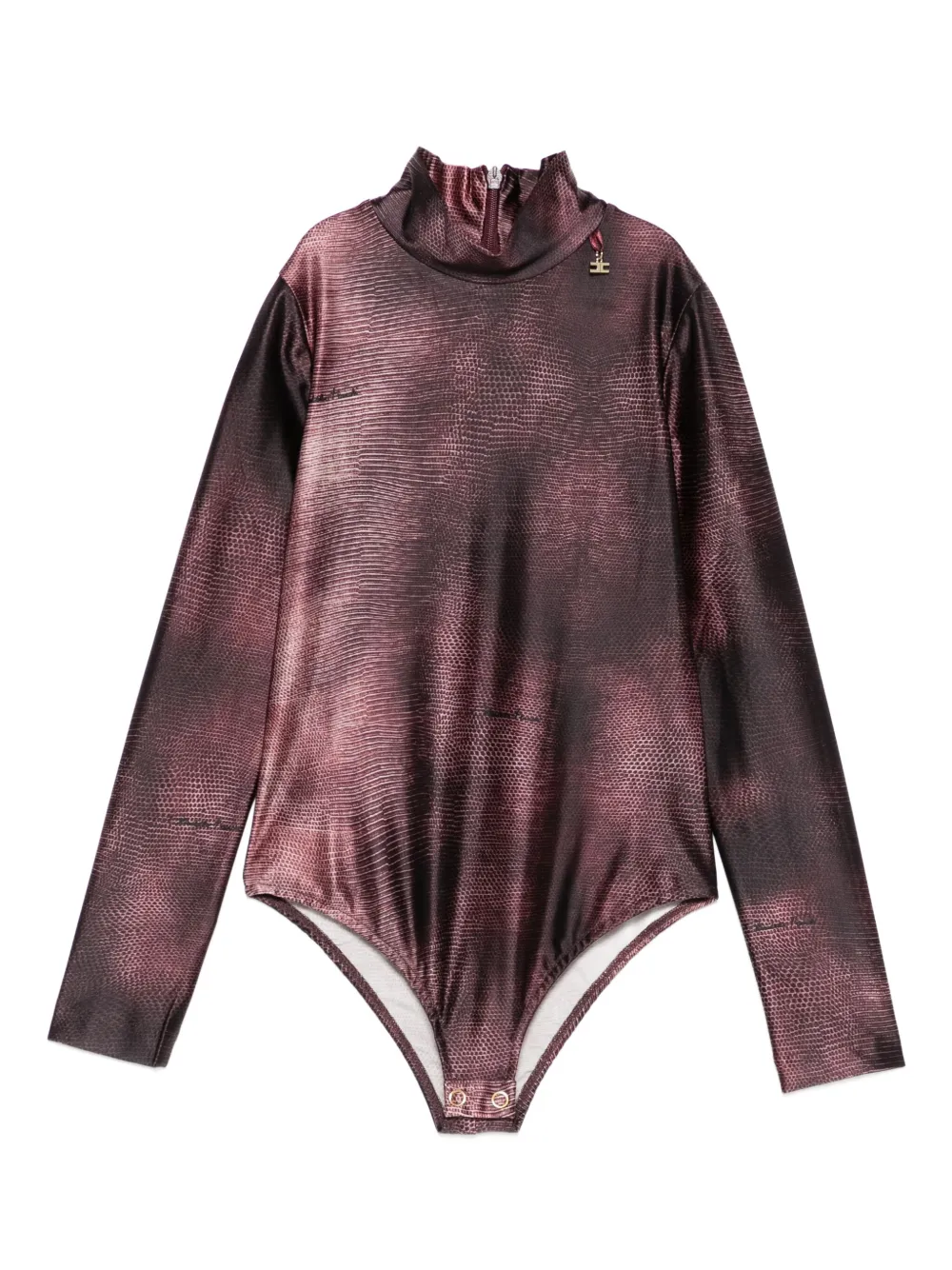 

Боди с высоким воротником и узором Elisabetta Franchi La Mia Bambina, красный