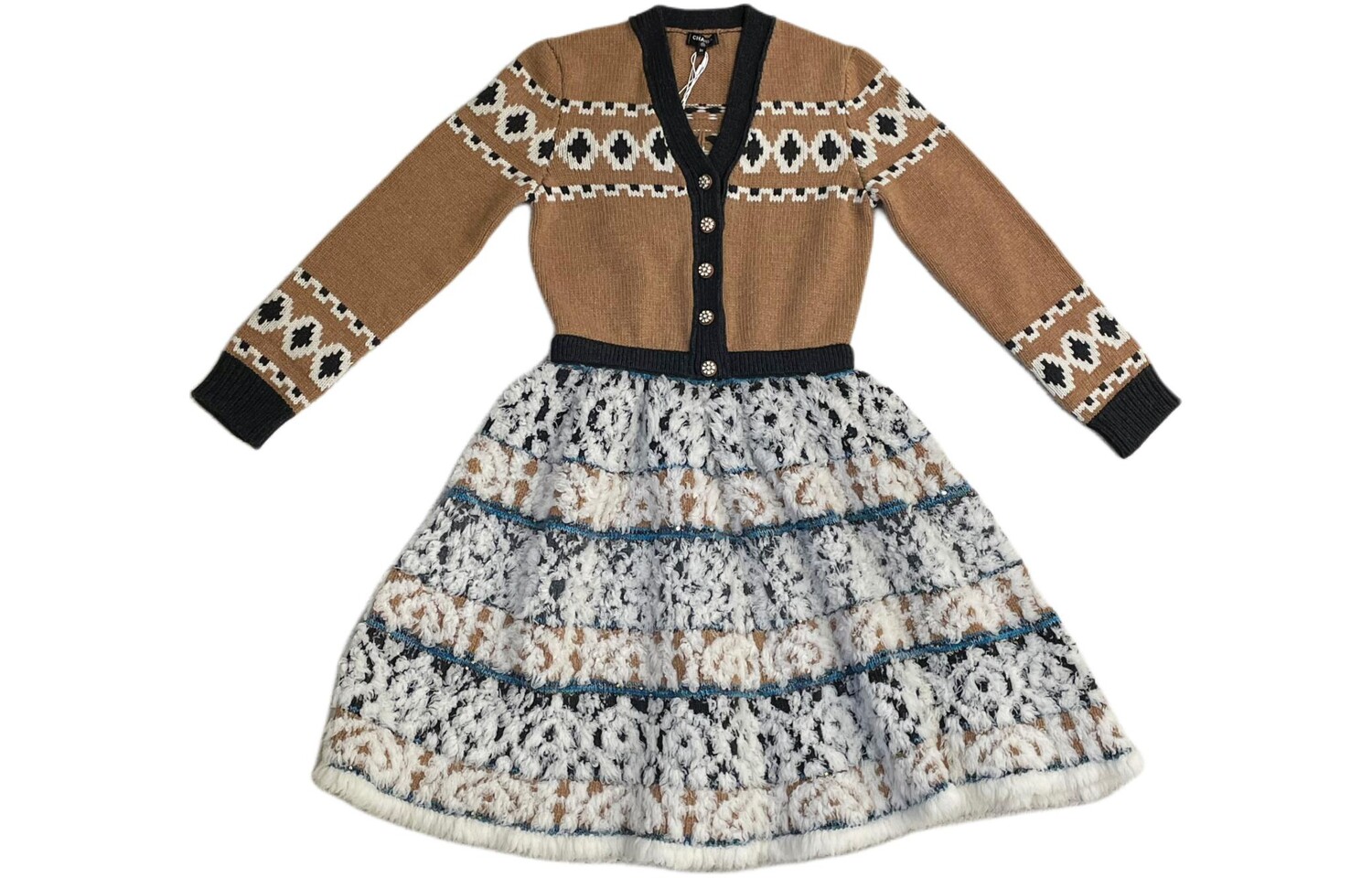 

Платье с длинными рукавами женское коричневое Chanel