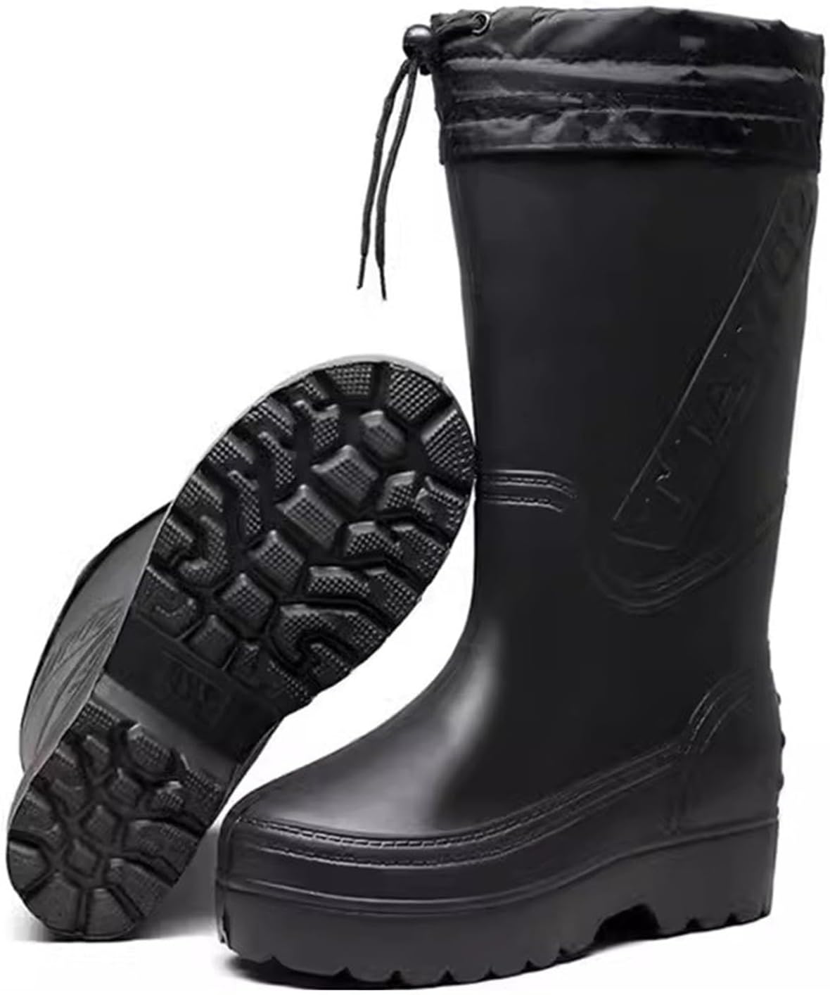 

Водонепроницаемые сапоги до колена 38 см/38 см, зимние теплые, с противоскользящей подошвой. Подходят для рыбалки и охоты Bcomfy, черный