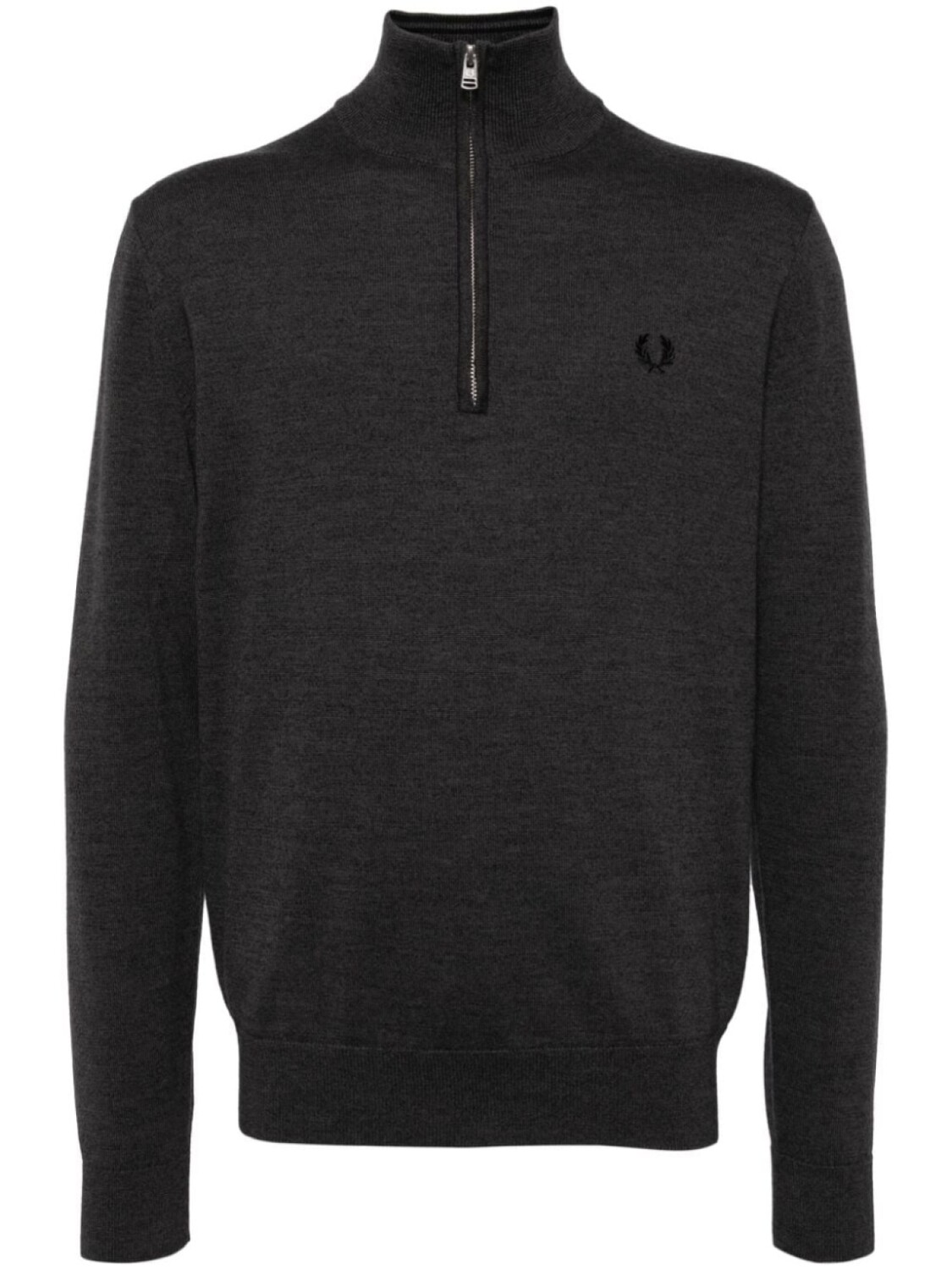 

Fred Perry джемпер с воротником на молнии и вышитым логотипом, серый