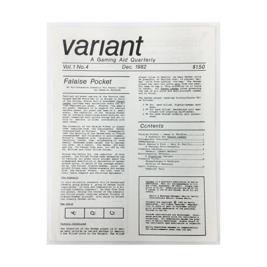 

Журнал Vol. 1, #4 "Falaise Pocket, Collapsible Vehicles, Saint Ameree's Pool", Variant Magazine
