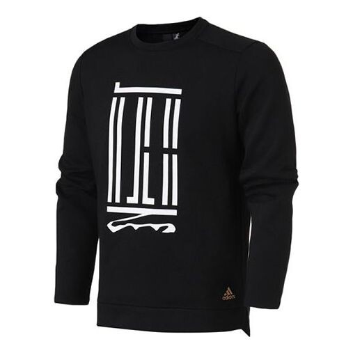 

Толстовка adidas Wj Crew Sroty Printing Pattern Sports Round Neck Pullover Black, черный