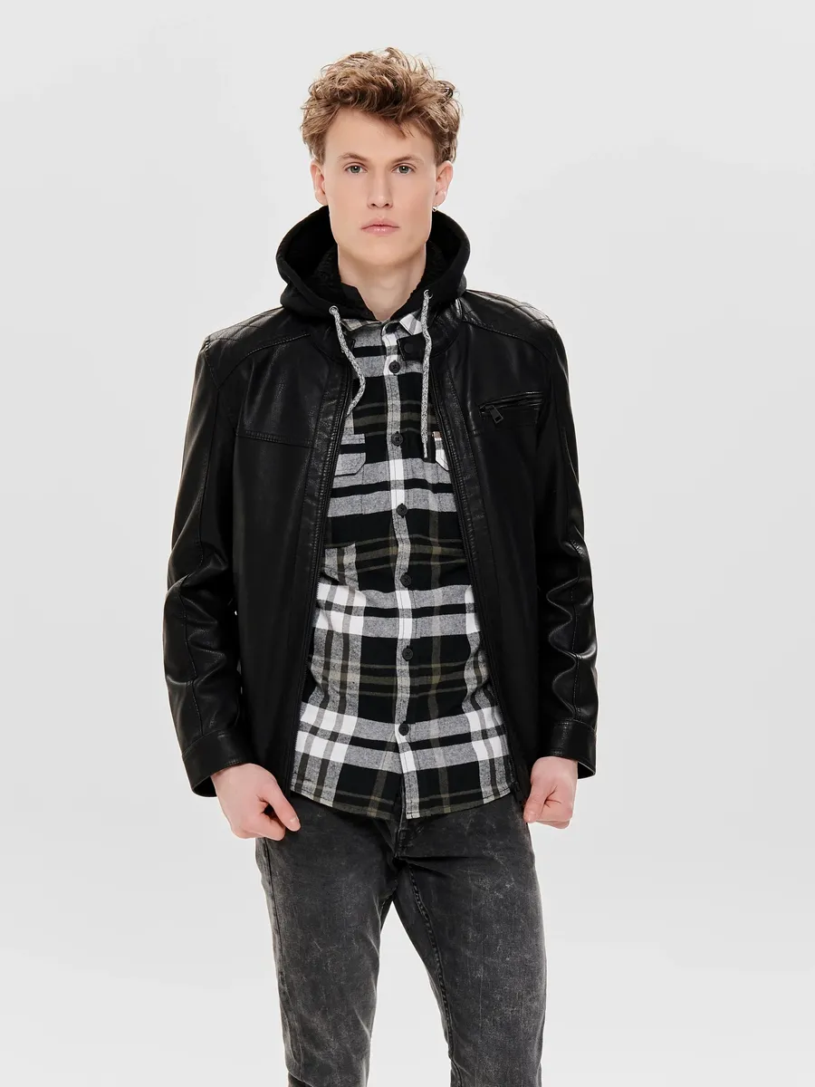 

Байкерская куртка ONLY & SONS "Biker Jacket", черный