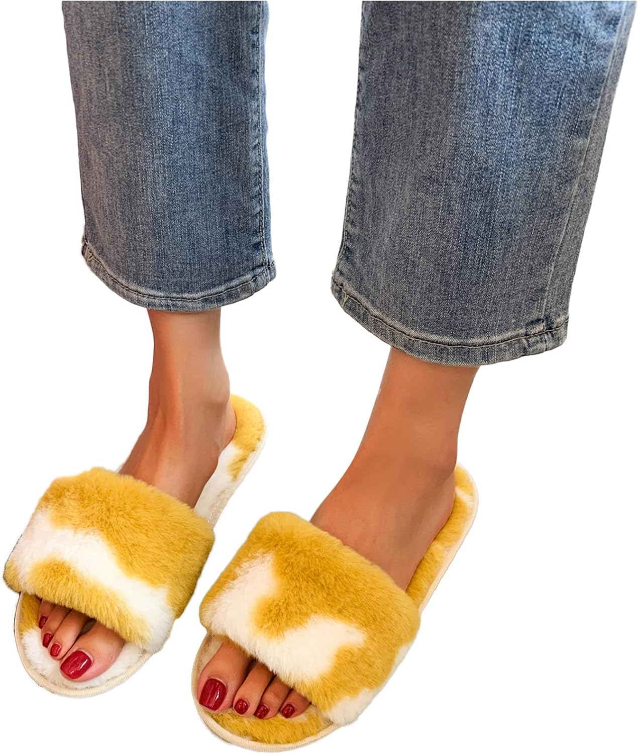 

Теплые тапочки KRIDDR для мужчин и женщин, мягкие и удобные домашние хлопковые сандалии, осень-зима, плюшевые, с нескользящей подошвой, желтый