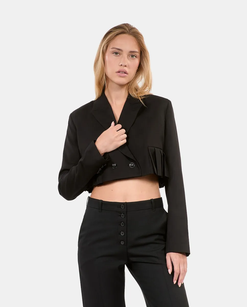 

Короткая плиссированная женская куртка The Kooples, черный