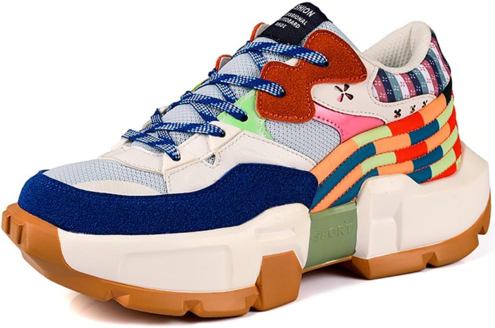 

Легкие модные повседневные кроссовки для мужчин, удобные и дышащие, с толстой подошвой и цветными вставками, для бега Lexamen, белый