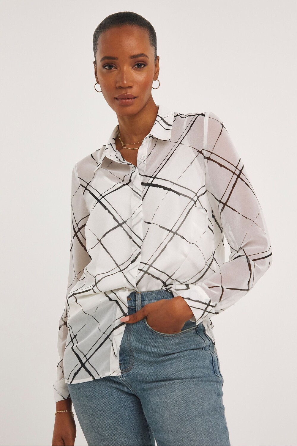 

Прозрачная рубашка с удлиненной спинкой Jd Williams, белый