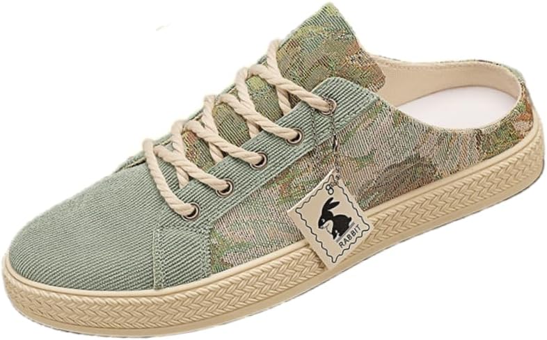 

Мужские летние кеды из холщовой ткани - дышащие с полуподскоковой конструкцией, Легкие повседневные лоферы для ежедневного комфорта Hoalox, зеленый